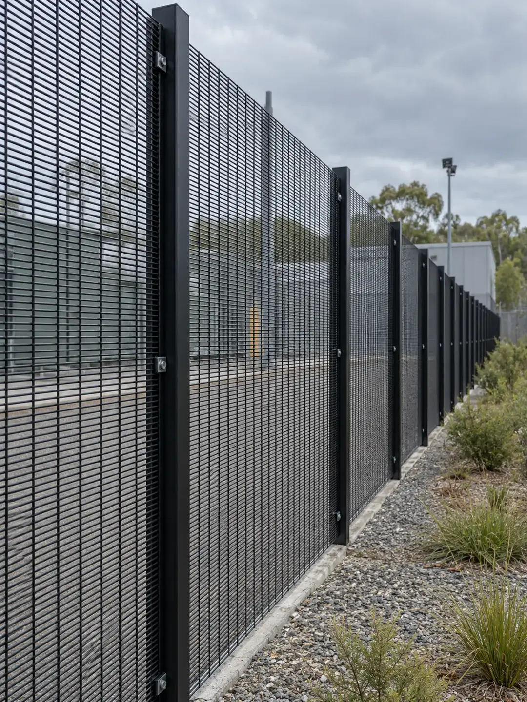 358 anti-climb security mesh perimeter fencing at an industrial facility